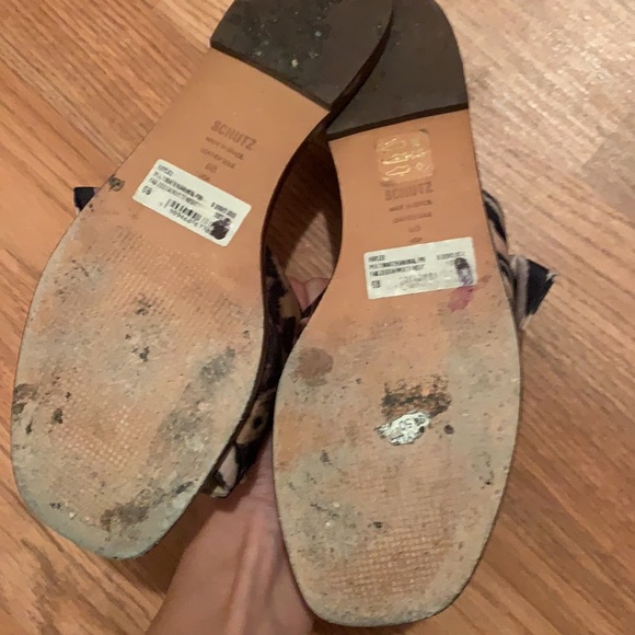Schutz slides size 6 leopard print detailing - Picture 4 of 4